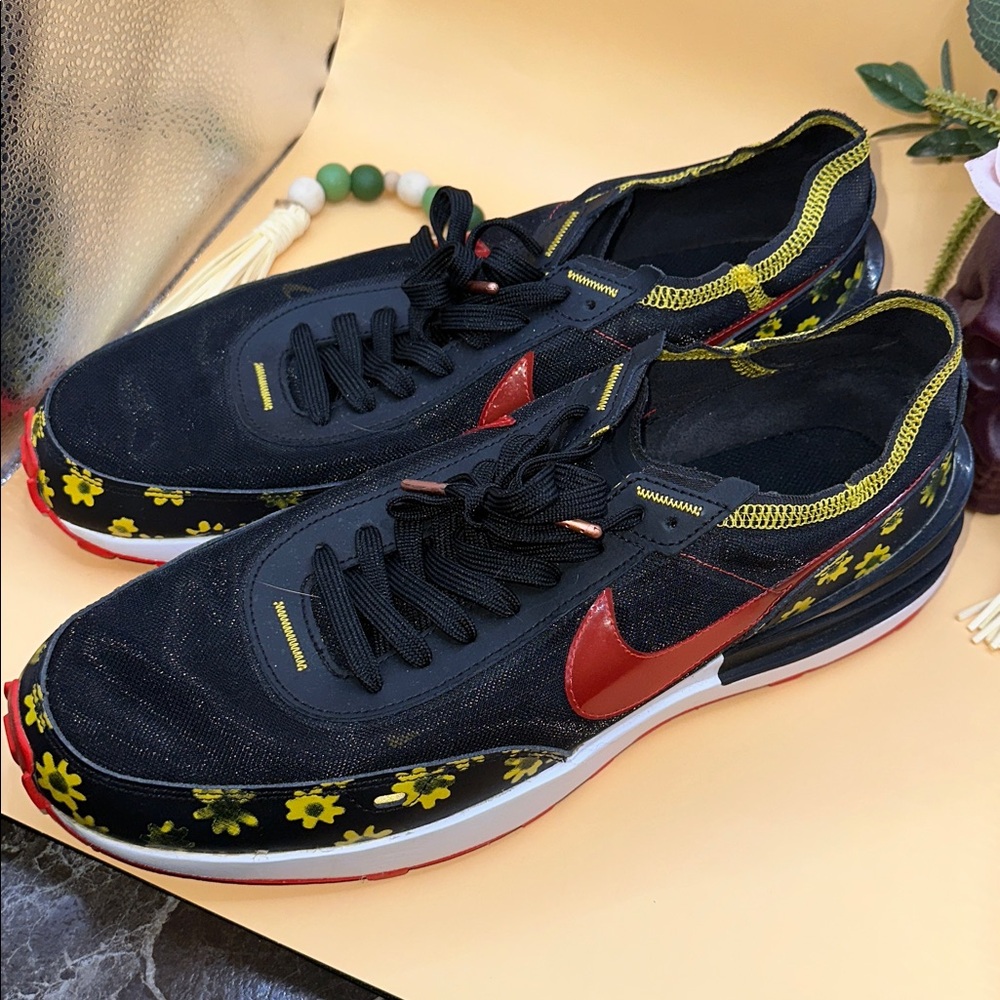 Nike Waffle Men's One Black/Habanero Red/Vivid Sulfur-White (DQ7637 001) Size 12